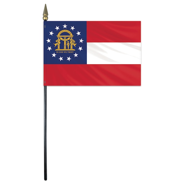 Global Flags Unlimited Georgia Stick Flag 4"x6" E Gloss 200850